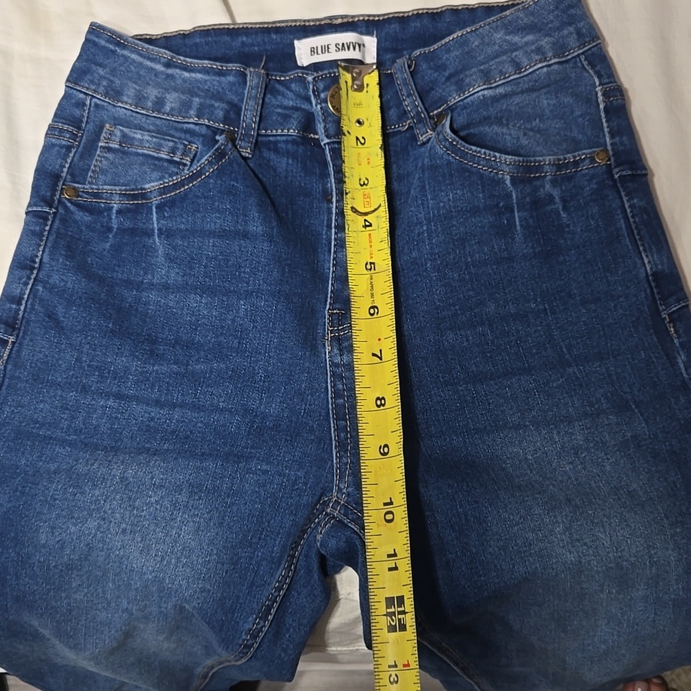 Blue Savvy High Waisted Skinny Jeans Sz 25 - Picture 9 of 10